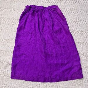 Vintage Silk Sensible Royal Purple 100% Silk Midi Skirt XS A-Line vintage 90s